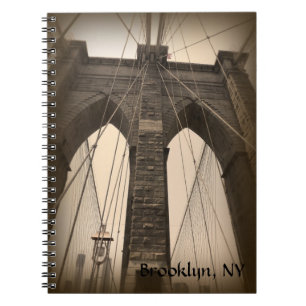 Vintage Sepia Brooklyn Bridge Notebook