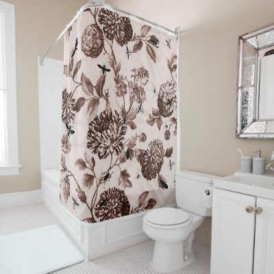 Blue Toile French Country Cherub Pattern Shower Curtain Zazzle Co Uk