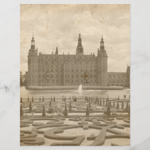 Vintage Sepia Castle Photo Scrapbook Paper