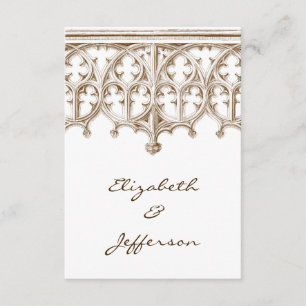 Vintage Sepia Cathedral Wedding RSVP Card