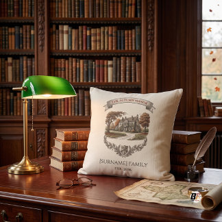 Vintage Sepia Classic Manor House Cushion