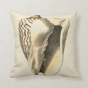 Vintage Sepia Conch Shell Cushion