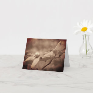 Vintage Sepia Dogwood Flower Personalised Note Card