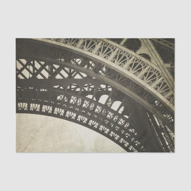 Vintage Sepia Eiffel Tower Arch Decoupage Paper (Front)