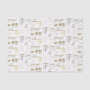 Vintage Sepia French Receipt Tissue Paper
