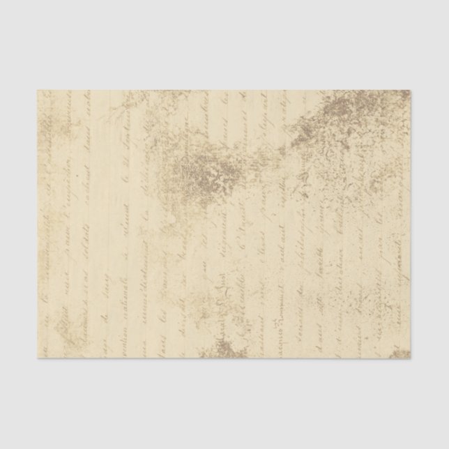 Vintage Sepia Handwritten Letter Tissue Paper (Front)