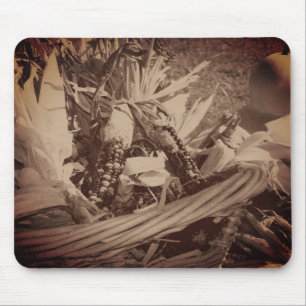 Vintage Sepia Indian Corn Mouse Mat