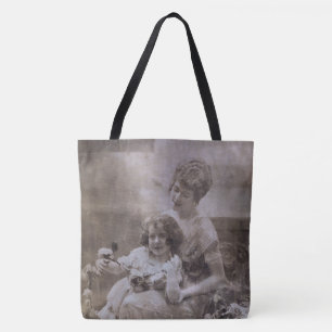 Vintage Sepia Mother & Child Portrait Tote Bag