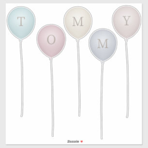 Vintage Sepia Pinks & Greys Custom Balloon Letter