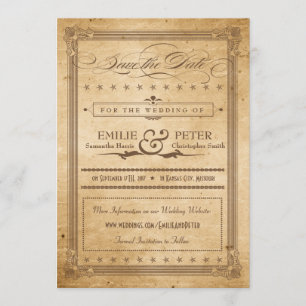 Vintage Sepia Poster Style Save the Date