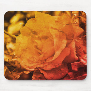 Vintage Sepia Rose Flower Mouse Mat