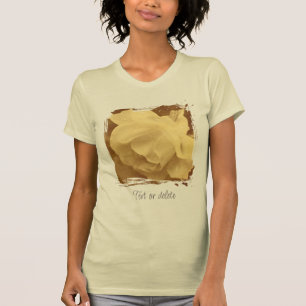Vintage Sepia Rose With Raindrops Personalized T-Shirt