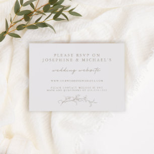 Vintage Sepia RSVP Online Wedding Website Card