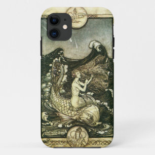 VINTAGE SEPIA TONE MERMAID OCEAN PRINT iPhone 11 CASE
