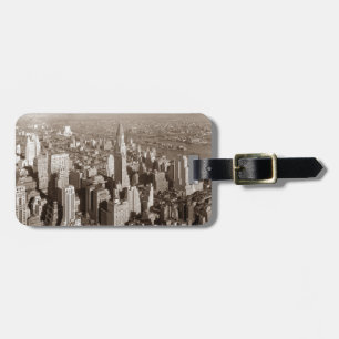 Vintage Sepia Tone New York Luggage Tag