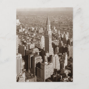 Vintage Sepia Tone New York Postcard