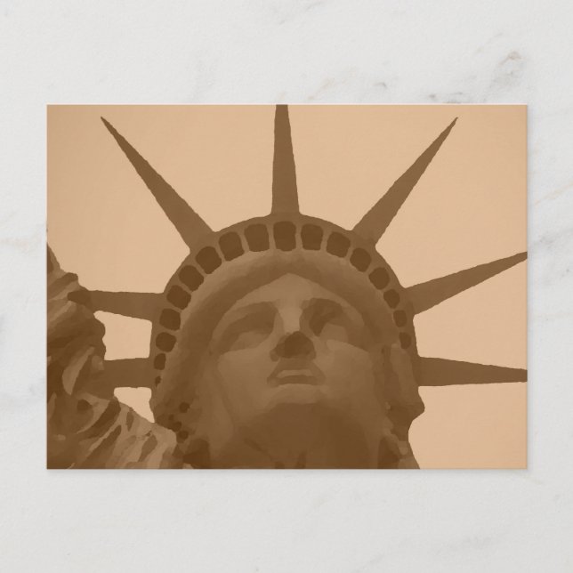 Vintage Sepia Tone Statue of Liberty Postcard (Front)