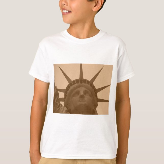 Vintage Sepia Tone Statue of Liberty T-Shirt (Front)