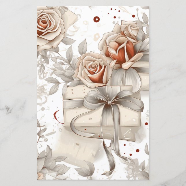 Vintage  Sepia Toned Rose decoupage scrapbook  (Front)