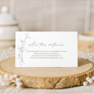 Vintage Sepia Wedding Website Enclosure Card