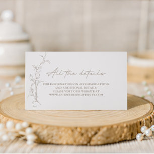 Vintage Sepia Wedding Website Enclosure Card