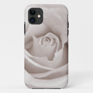Vintage Sepia White & Cream Rose Background Custom iPhone 11 Case