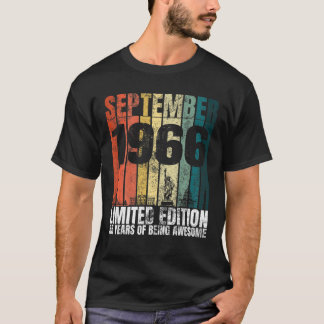 Vintage September 1966 Bday Graphic 55 Years 55Th T-Shirt