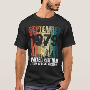 Vintage September 1979 Bday Graphic 42 Years 42Nd T-Shirt