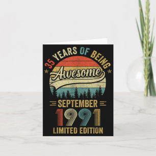 Vintage September 1991 35 Years Old 35th Birthday Card
