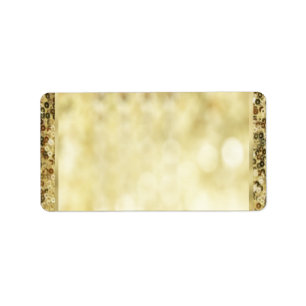 Vintage Sequin Gold Bokeh Template Label