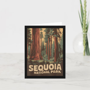 Vintage Sequoia National Park Men Women Kids Campi Card