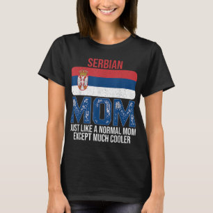 Vintage Serbian Mum Serbia Flag Design Mother's Da T-Shirt