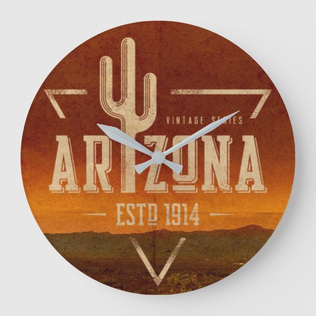 Vintage Series Arizona Large Round Wall Clock (Front)