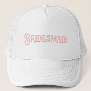 Vintage Serif Typography Blush Pink Bridesmaid Trucker Hat