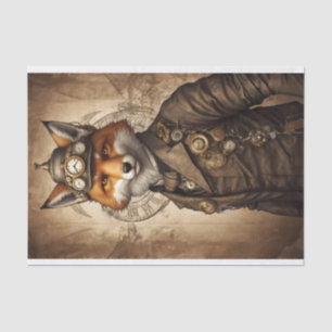 Vintage Serious Looking Steampunk Fox Tissue Paper