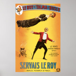 Vintage Servais Le Roy Magician Poster