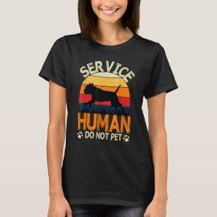 Vintage Service-Human Do Not Pet Funny PitBull Ter T-Shirt