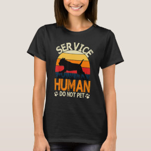 Vintage Service Human Do Not Pet  PitBull Terrier  T-Shirt