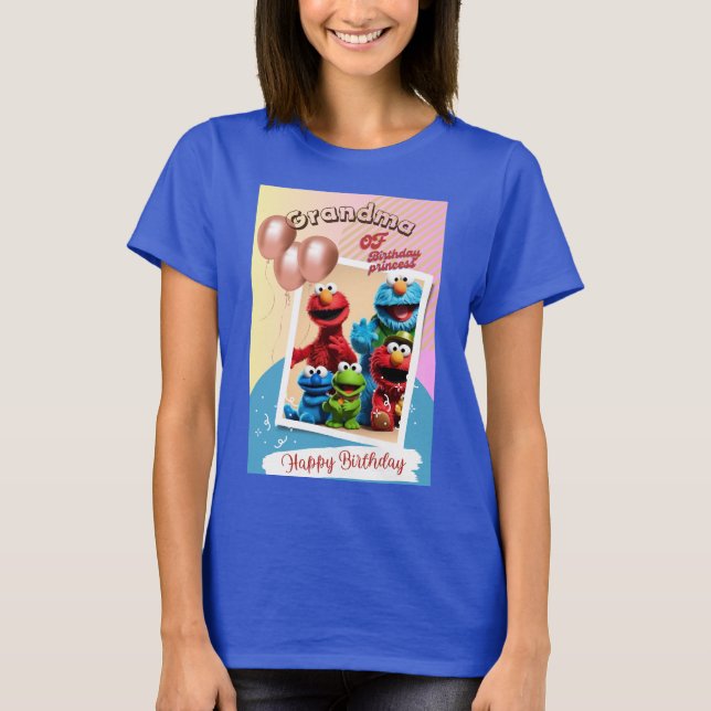 vintage sesame chracters tshirt for grandmother of (Front)