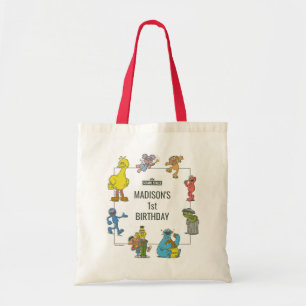 Vintage Sesame Street Characters Birthday Tote Bag