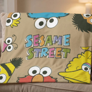 Vintage Sesame Street Pals Fleece Blanket