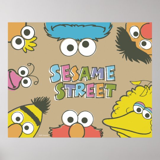 Vintage Sesame Street Pals Poster Zazzle Co Uk