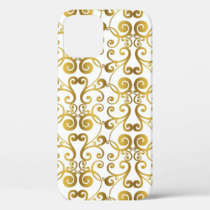 Vintage set of hand-painted vintage baroque orname iPhone 12 case
