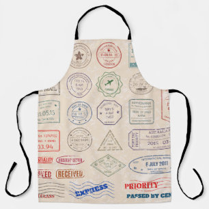 Vintage set vintage postage stamps from countries  apron