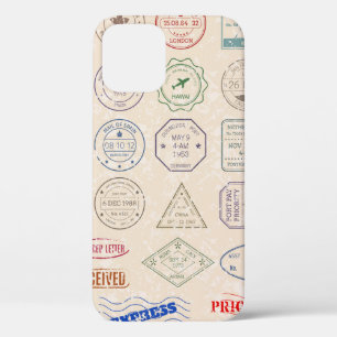 Vintage set vintage postage stamps from countries  iPhone 12 case
