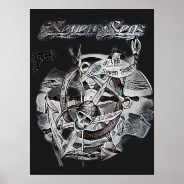 Vintage Seven Seas Caribbean Vacation Poster (Front)