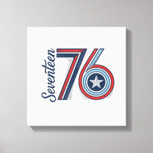 Vintage Seventeen 76 Patriotic Vector Shirt Design Canvas Print