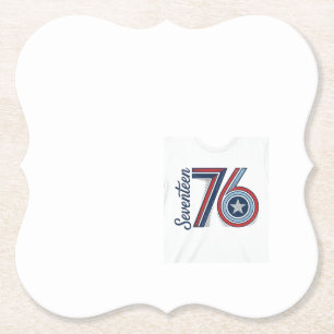 Vintage Seventeen 76 Patriotic Vector Shirt Design Paper Coaster