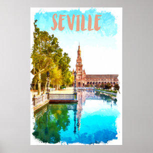 Vintage Sevilla Spain Andalucia Poster