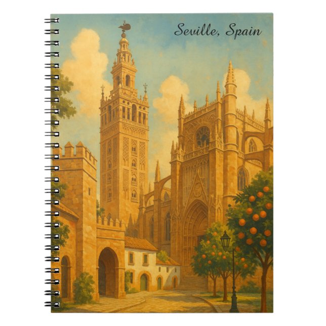 Vintage Seville Spain Andalusia Travel Notebook (Front)